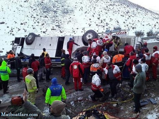 ۶ کشته در تصادف اتوبوس با کامیون در تفرش اراک