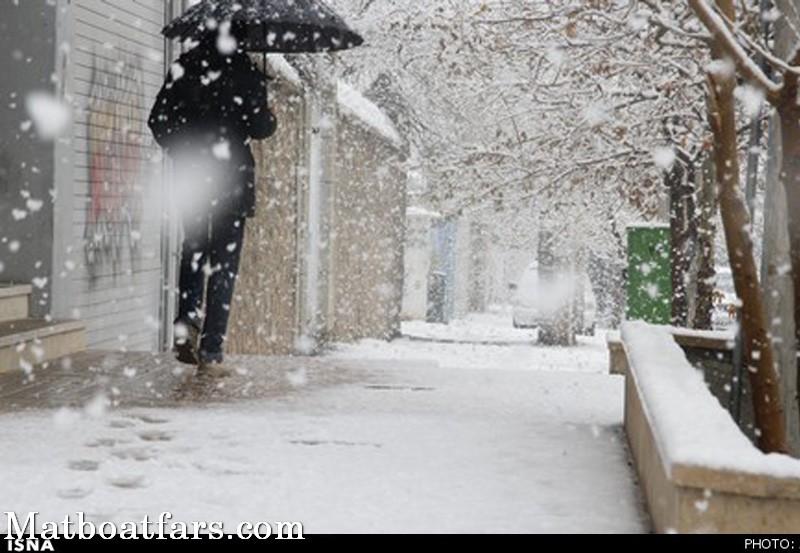 برف و باران، فارس را فرا می گیرد