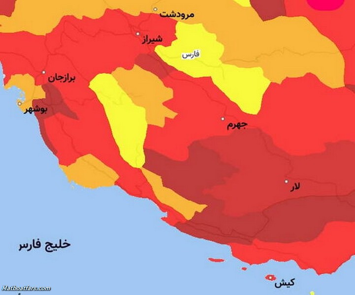 شیراز و ۱۳ شهرستان دیگر فارس در وضعیت قرمز کرونایی قرار دارند